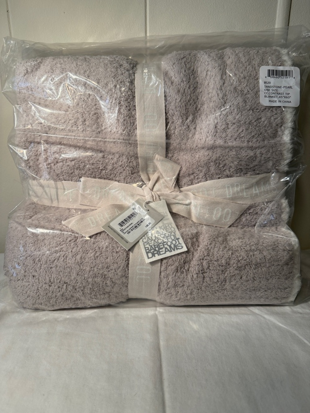 Barefoot Dreams Plush Throw Blanket - Sandstone Pearl Taupe